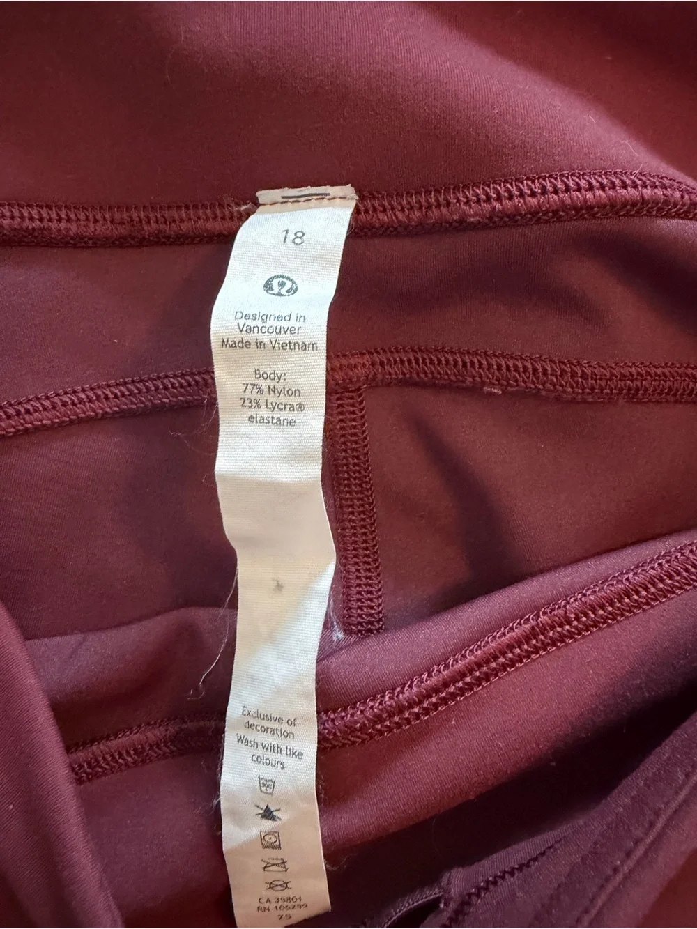 Lululemon Women's Invigorate High-Rise Maroon Active Leggings
